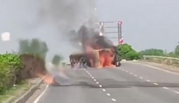 Chemical tanker fire